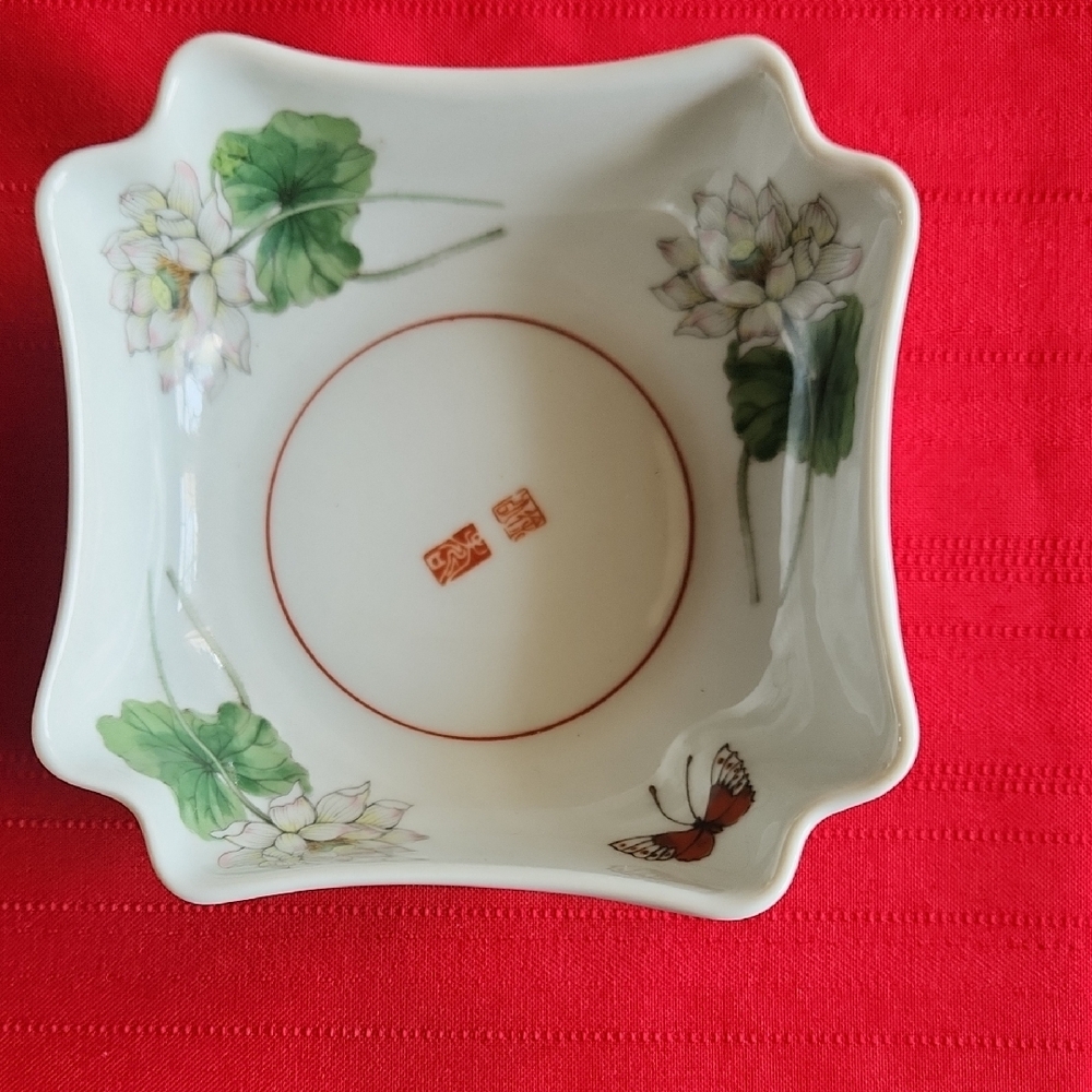 Floral Square Ceramic Dish
